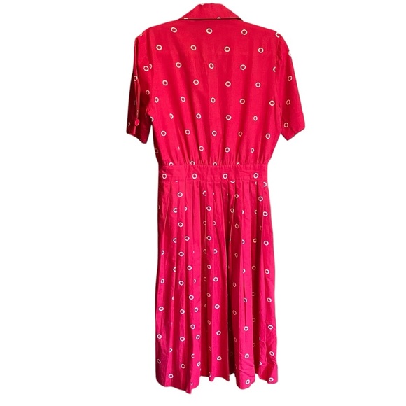 Vintage 1980’s Albert Nipon Executive Dress-Size Medium-Pleated-Button front - Picture 8 of 13